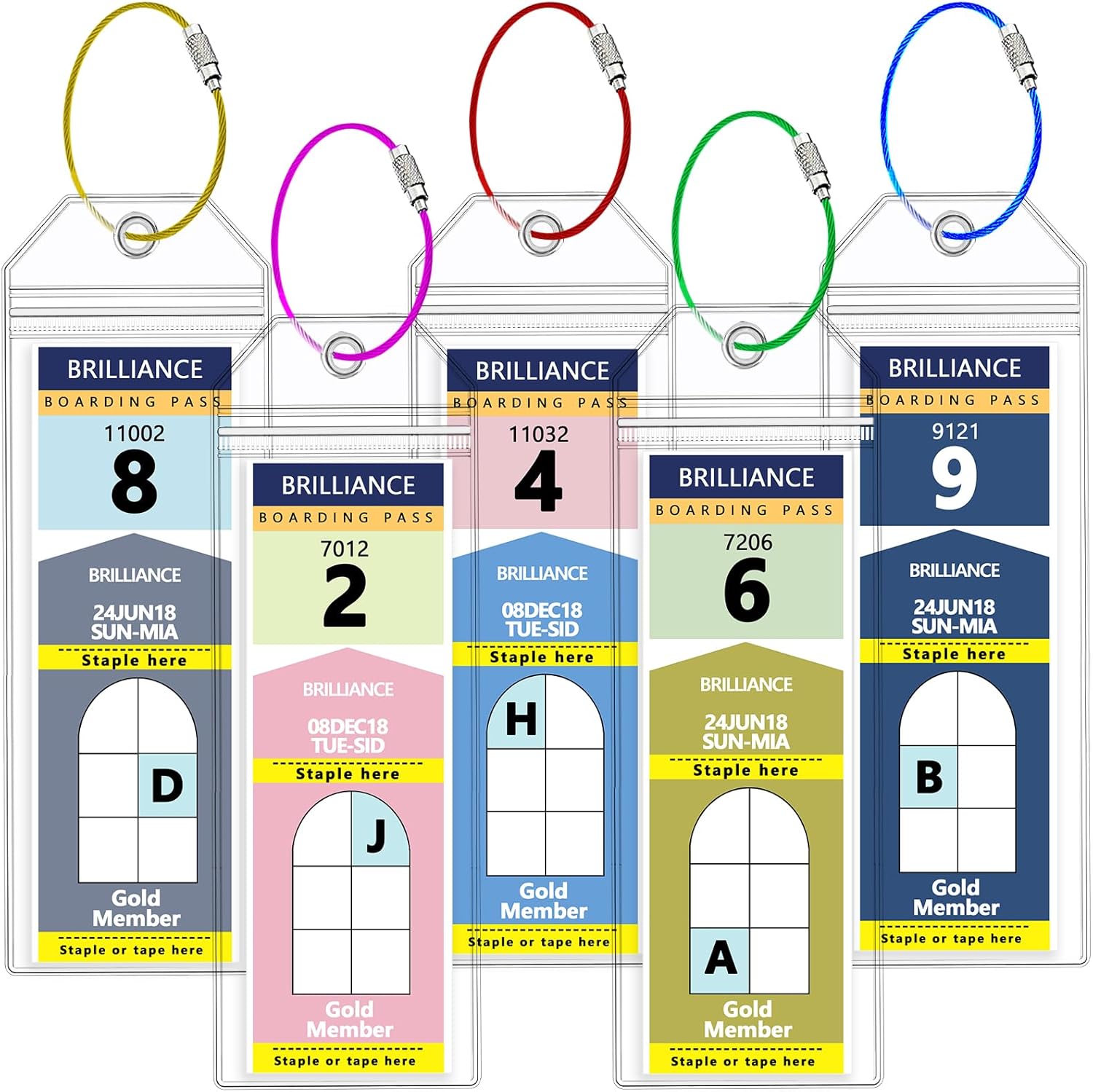 5 Pack Cruise Luggage Tags Holder for Royal Caribbean & Celebrity