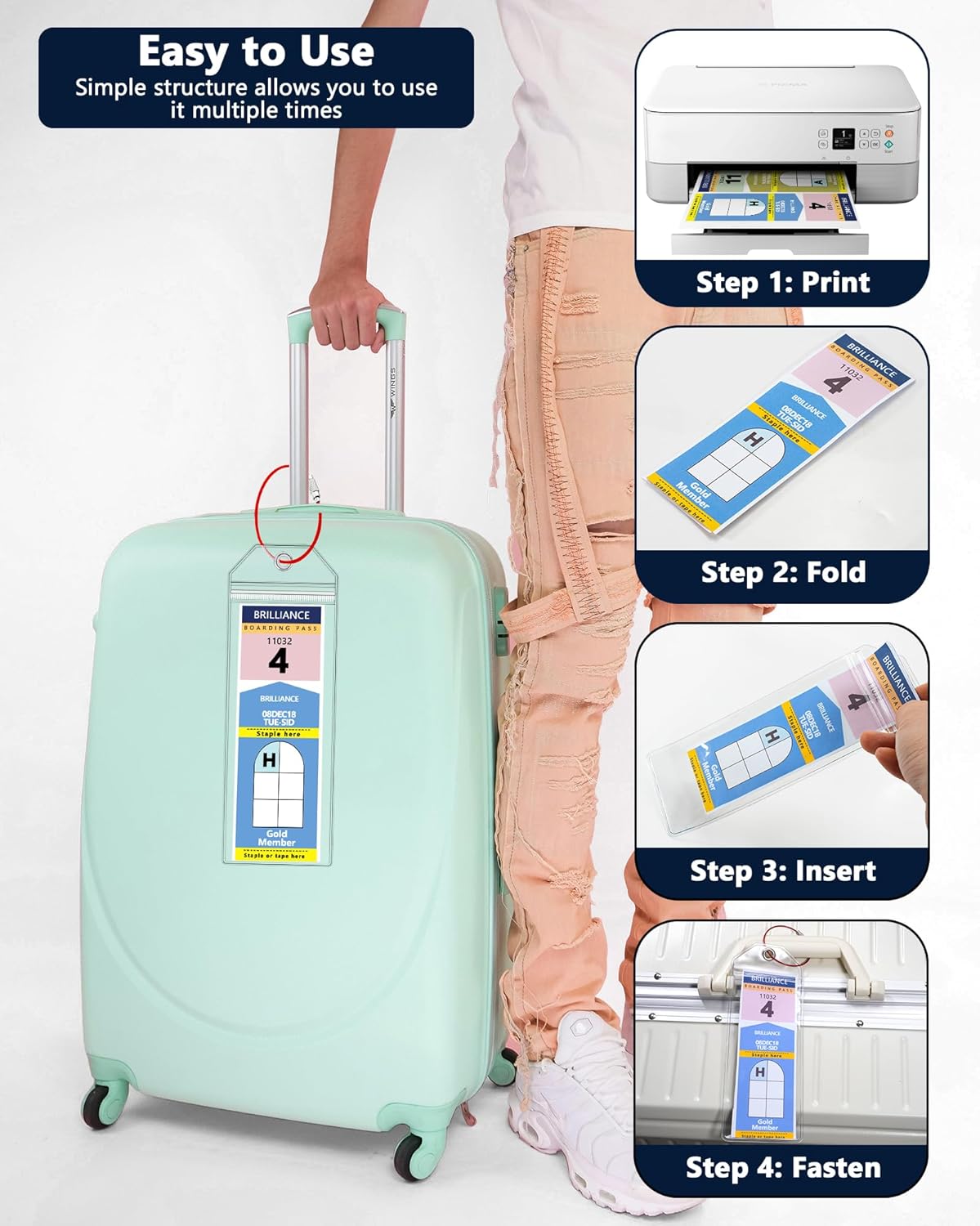 5 Pack Cruise Luggage Tags Holder for Royal Caribbean & Celebrity - Image 3