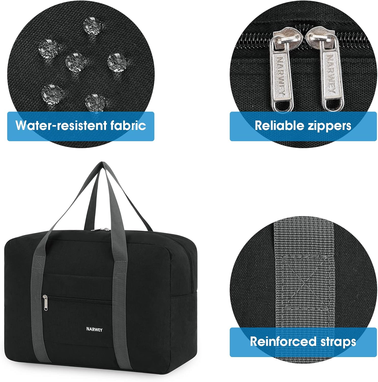 For Spirit Airlines Personal Item Bag 18x14x8 Foldable Travel Duffel Bag Tote Carry on Luggage Duffle Overnight for Women and Men - Image 5