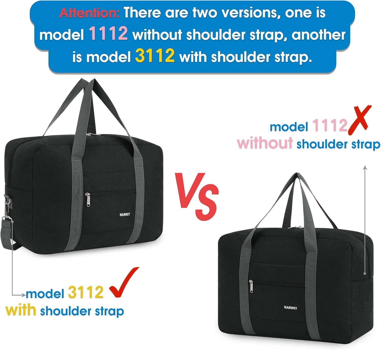 For Spirit Airlines Personal Item Bag 18x14x8 Foldable Travel Duffel Bag Tote Carry on Luggage Duffle Overnight for Women and Men - Image 6