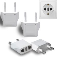 RukinoviEuropean Travel Plug Adapter Type CInternational Power Converter with Fire-Safe Material,4Pack US to EU Adapter for Italy France etc,Compact Design for Charging Phones Laptops in Europe Travel