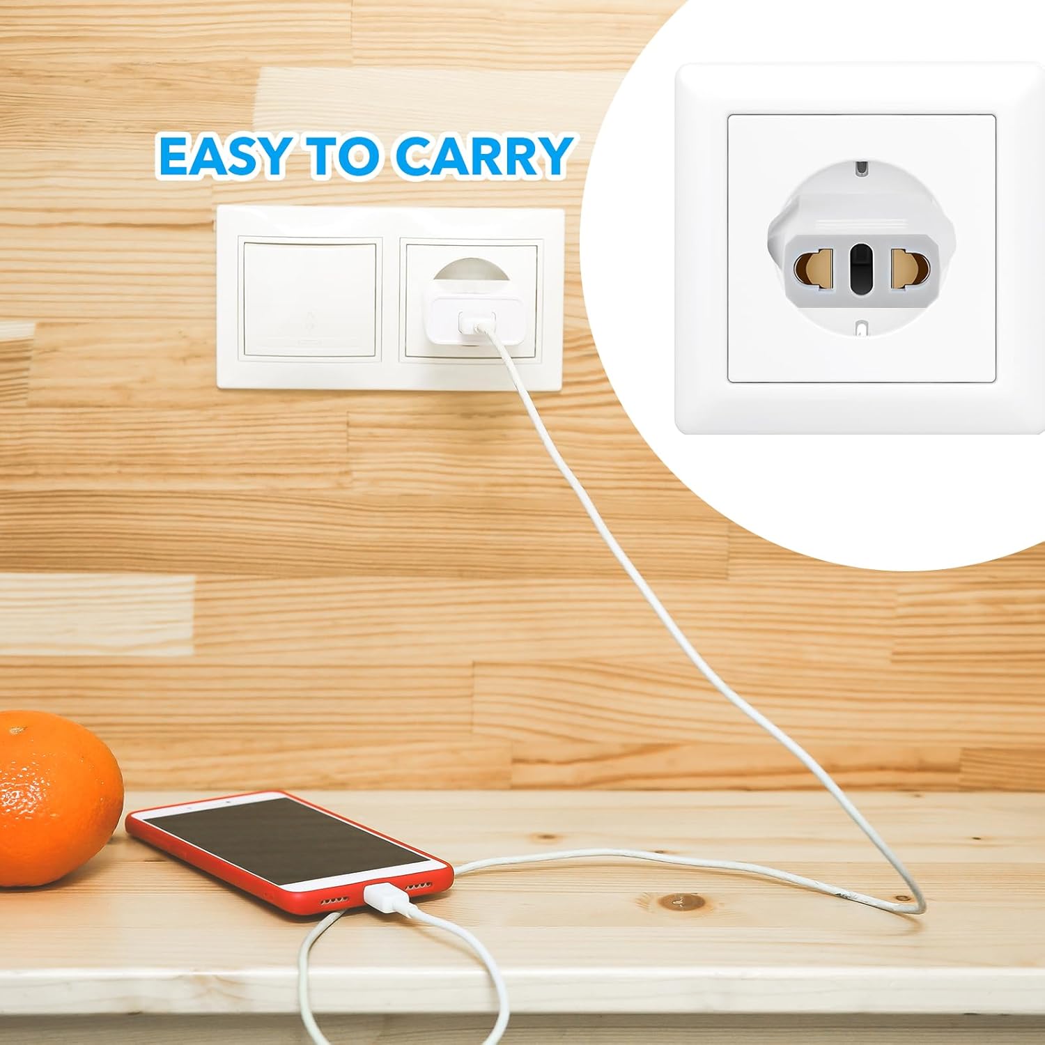 RukinoviEuropean Travel Plug Adapter Type CInternational Power Converter with Fire-Safe Material,4Pack US to EU Adapter for Italy France etc,Compact Design for Charging Phones Laptops in Europe Travel - Image 3