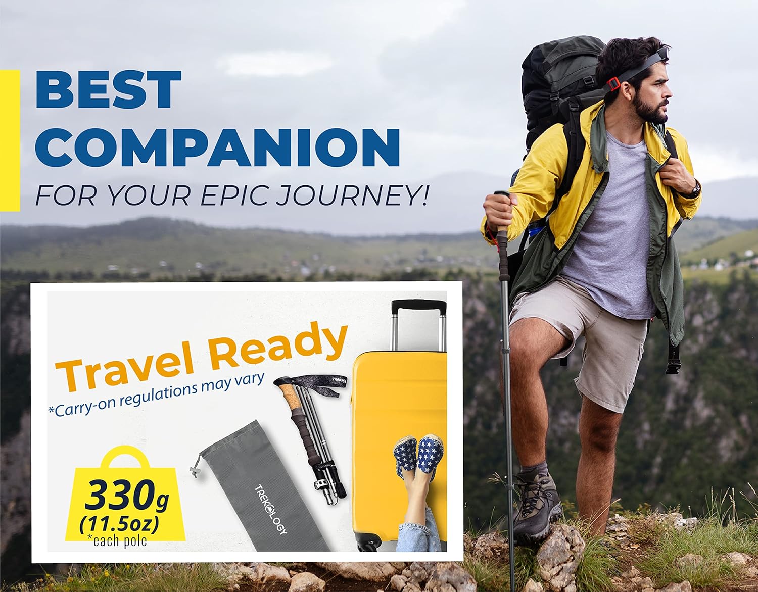 TREKOLOGY Trek-Z Cork Grip Trekking Poles – Lightweight Folding Hiking Poles, Adjustable Height, Compact Travel Design, Aircraft-Grade Aluminum Walking Sticks for Men & Women - Image 5