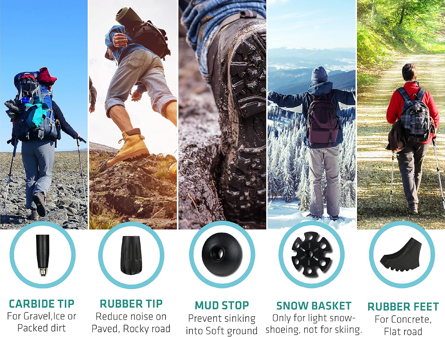 TREKOLOGY Trek-Z Cork Grip Trekking Poles – Lightweight Folding Hiking Poles, Adjustable Height, Compact Travel Design, Aircraft-Grade Aluminum Walking Sticks for Men & Women - Image 6