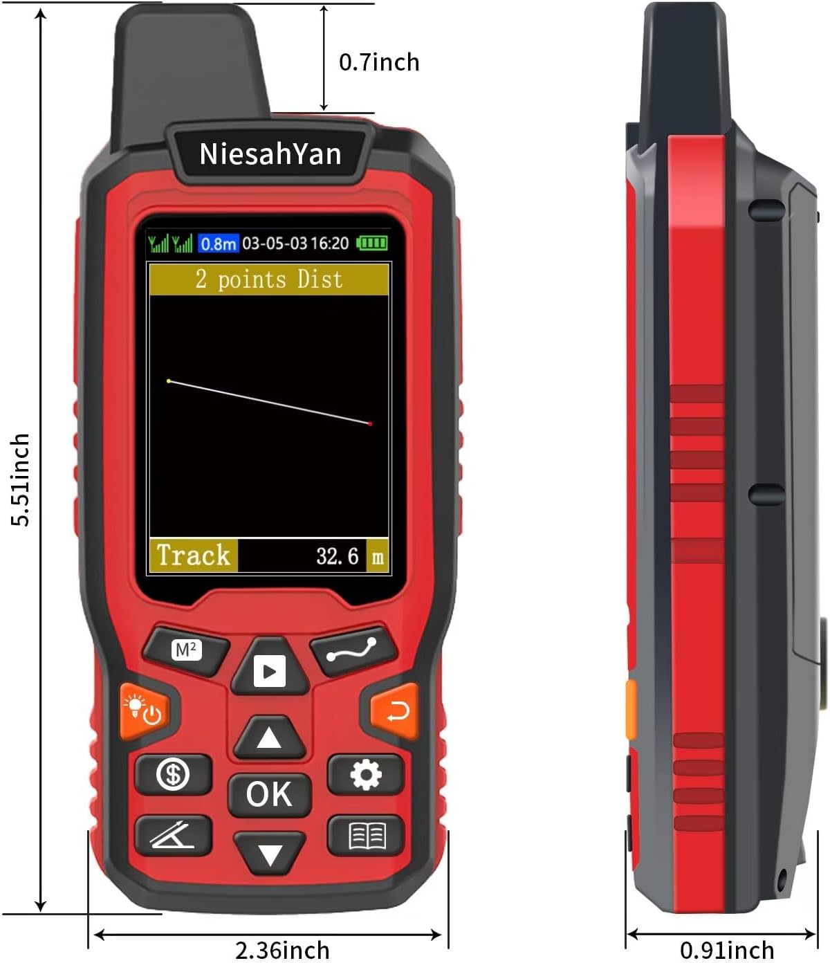 ZL180 Handheld GPS for Surveying, High Precision Rugged Land Surveying Equipment for Ranches, Garden, Farmland and Parking Area Distance Measurement - Image 9